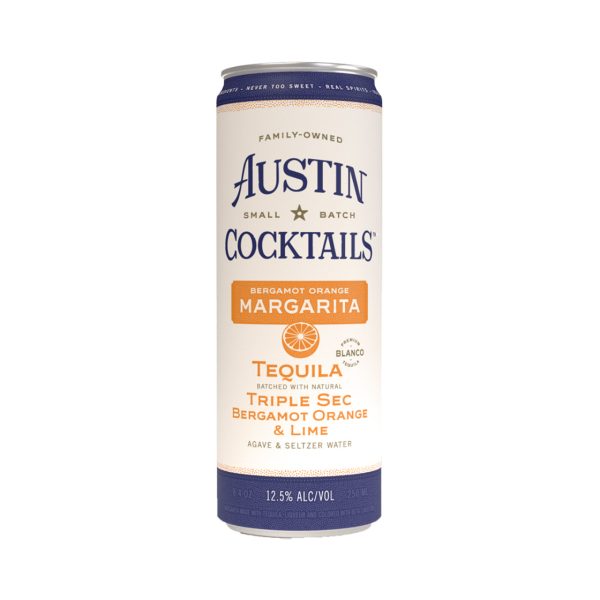 AUSTIN COCKTAILS BERGAMOT ORANGE SPARKLING MARGARITA 4 X 8.4OZ CANS